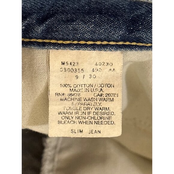 Vintage Y2K Tommy Hilfiger Denim Slim Jeans 9/30 Cotton Made In USA Blue - Picture 6 of 6